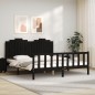Bettgestell mit Kopfteil Schwarz 180x200 cm Massivholz Bettgestell mit Kopfteil Schwarz 180x200 cm Massivholz