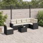 vidaXL 7-tlg. Garten-Sofagarnitur mit Kissen Schwarz Poly Rattan vidaXL 7-tlg. Garten-Sofagarnitur mit Kissen Schwarz Poly Rattan