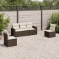 vidaXL 5-tlg. Garten-Sofagarnitur mit Kissen Braun Poly Rattan vidaXL 5-tlg. Garten-Sofagarnitur mit Kissen Braun Poly Rattan