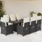 vidaXL 9-tlg. Garten-Essgruppe mit Kissen Schwarz Poly Rattan vidaXL 9-tlg. Garten-Essgruppe mit Kissen Schwarz Poly Rattan