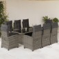 vidaXL 9-tlg. Garten-Essgruppe mit Kissen Grau Poly Rattan vidaXL 9-tlg. Garten-Essgruppe mit Kissen Grau Poly Rattan