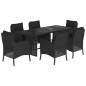 vidaXL 7-tlg. Garten-Essgruppe mit Kissen Schwarz Poly Rattan vidaXL 7-tlg. Garten-Essgruppe mit Kissen Schwarz Poly Rattan