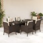 vidaXL 7-tlg. Garten-Essgruppe mit Kissen Braun Poly Rattan vidaXL 7-tlg. Garten-Essgruppe mit Kissen Braun Poly Rattan