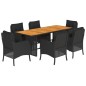 vidaXL 7-tlg. Garten-Essgruppe mit Kissen Schwarz Poly Rattan vidaXL 7-tlg. Garten-Essgruppe mit Kissen Schwarz Poly Rattan