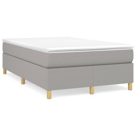 vidaXL Boxspringbett mit Matratze Hellgrau 120x190 cm Stoff