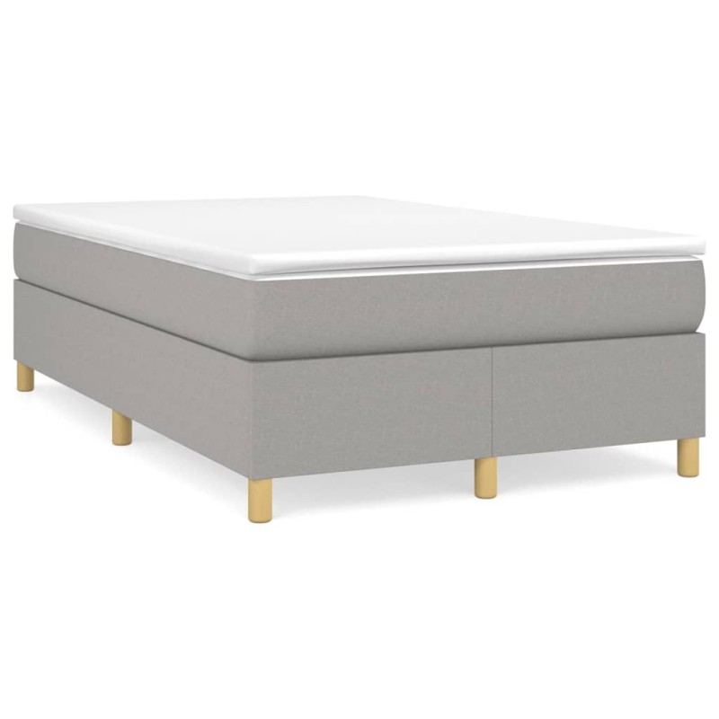 vidaXL Boxspringbett mit Matratze Hellgrau 120x190 cm Stoff vidaXL Boxspringbett mit Matratze Hellgrau 120x190 cm Stoff
