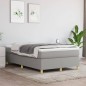 vidaXL Boxspringbett mit Matratze Hellgrau 120x190 cm Stoff vidaXL Boxspringbett mit Matratze Hellgrau 120x190 cm Stoff