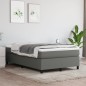 vidaXL Boxspringbett mit Matratze Dunkelgrau 120x190 cm Stoff vidaXL Boxspringbett mit Matratze Dunkelgrau 120x190 cm Stoff