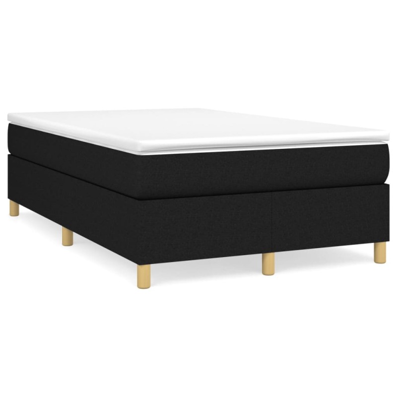 vidaXL Boxspringbett mit Matratze Schwarz 120x190 cm Stoff vidaXL Boxspringbett mit Matratze Schwarz 120x190 cm Stoff