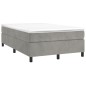vidaXL Boxspringbett mit Matratze Hellgrau 120x190 cm Samt vidaXL Boxspringbett mit Matratze Hellgrau 120x190 cm Samt