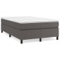 vidaXL Boxspringbett mit Matratze Grau 120x190 cm Kunstleder vidaXL Boxspringbett mit Matratze Grau 120x190 cm Kunstleder