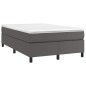 vidaXL Boxspringbett mit Matratze Grau 120x190 cm Kunstleder vidaXL Boxspringbett mit Matratze Grau 120x190 cm Kunstleder