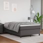 vidaXL Boxspringbett mit Matratze Grau 120x190 cm Kunstleder vidaXL Boxspringbett mit Matratze Grau 120x190 cm Kunstleder