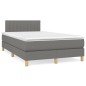 vidaXL Boxspringbett mit Matratze & LED Dunkelgrau 120x190 cm Stoff vidaXL Boxspringbett mit Matratze & LED Dunkelgrau 120x190 cm Stoff