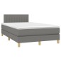 vidaXL Boxspringbett mit Matratze & LED Dunkelgrau 120x190 cm Stoff vidaXL Boxspringbett mit Matratze & LED Dunkelgrau 120x190 cm Stoff