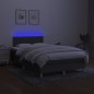 vidaXL Boxspringbett mit Matratze & LED Dunkelgrau 120x190 cm Stoff vidaXL Boxspringbett mit Matratze & LED Dunkelgrau 120x190 cm Stoff