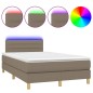 vidaXL Boxspringbett mit Matratze & LED Taupe 120x190 cm Stoff vidaXL Boxspringbett mit Matratze & LED Taupe 120x190 cm Stoff