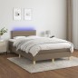 vidaXL Boxspringbett mit Matratze & LED Taupe 120x190 cm Stoff vidaXL Boxspringbett mit Matratze & LED Taupe 120x190 cm Stoff