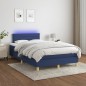 vidaXL Boxspringbett mit Matratze & LED Blau 120x190 cm Stoff vidaXL Boxspringbett mit Matratze & LED Blau 120x190 cm Stoff