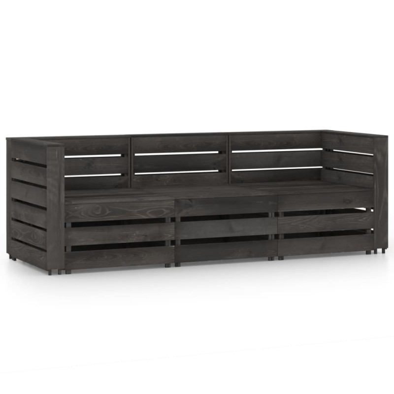 3-Sitzer Outdoor-Sofa Grau Imprägniertes Kiefernholz 3-Sitzer Outdoor-Sofa Grau Imprägniertes Kiefernholz