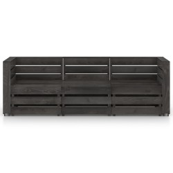 3-Sitzer Outdoor-Sofa Grau Imprägniertes Kiefernholz