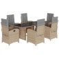 vidaXL 7-tlg. Garten-Essgruppe mit Kissen Beigemischung Poly Rattan vidaXL 7-tlg. Garten-Essgruppe mit Kissen Beigemischung Poly Rattan