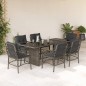 vidaXL 7-tlg. Garten-Essgruppe mit Kissen Grau Poly Rattan vidaXL 7-tlg. Garten-Essgruppe mit Kissen Grau Poly Rattan