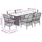 vidaXL 7-tlg. Garten-Essgruppe mit Kissen Grau Poly Rattan vidaXL 7-tlg. Garten-Essgruppe mit Kissen Grau Poly Rattan