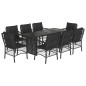 vidaXL 9-tlg. Garten-Essgruppe mit Kissen Schwarz Poly Rattan vidaXL 9-tlg. Garten-Essgruppe mit Kissen Schwarz Poly Rattan