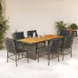vidaXL 7-tlg. Garten-Essgruppe mit Kissen Grau Poly Rattan vidaXL 7-tlg. Garten-Essgruppe mit Kissen Grau Poly Rattan