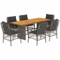 vidaXL 7-tlg. Garten-Essgruppe mit Kissen Grau Poly Rattan vidaXL 7-tlg. Garten-Essgruppe mit Kissen Grau Poly Rattan