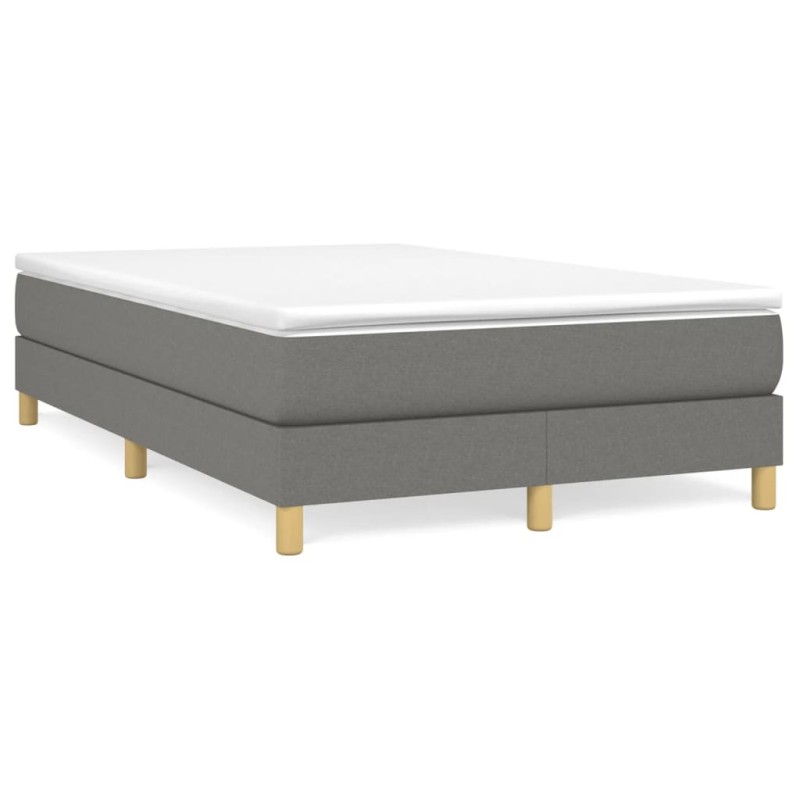 vidaXL Boxspringbett mit Matratze Dunkelgrau 120x190 cm Stoff vidaXL Boxspringbett mit Matratze Dunkelgrau 120x190 cm Stoff