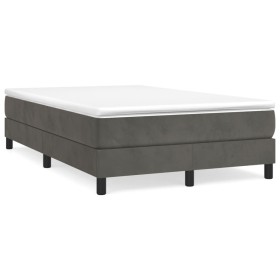 vidaXL Boxspringbett mit Matratze Dunkelgrün 120x190 cm Samt