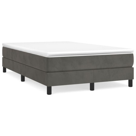 vidaXL Boxspringbett mit Matratze Dunkelgrün 120x190 cm Samt