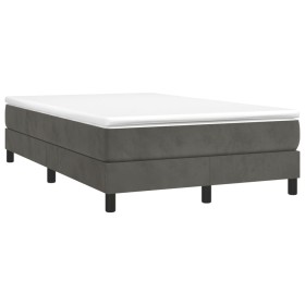 vidaXL Boxspringbett mit Matratze Dunkelgrün 120x190 cm Samt