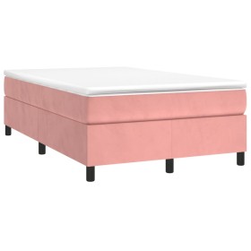 vidaXL Boxspringbett mit Matratze Rosa 120x190 cm Samt