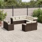 vidaXL 11-tlg. Garten-Sofagarnitur mit Kissen Braun Poly Rattan vidaXL 11-tlg. Garten-Sofagarnitur mit Kissen Braun Poly Rattan