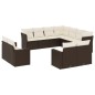 vidaXL 11-tlg. Garten-Sofagarnitur mit Kissen Braun Poly Rattan vidaXL 11-tlg. Garten-Sofagarnitur mit Kissen Braun Poly Rattan