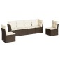vidaXL 6-tlg. Garten-Sofagarnitur mit Kissen Braun Poly Rattan vidaXL 6-tlg. Garten-Sofagarnitur mit Kissen Braun Poly Rattan