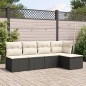 vidaXL 5-tlg. Garten-Sofagarnitur mit Kissen Schwarz Poly Rattan vidaXL 5-tlg. Garten-Sofagarnitur mit Kissen Schwarz Poly Rattan