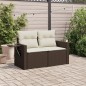 vidaXL Gartensofa mit Kissen 2-Sitzer Braun Poly Rattan vidaXL Gartensofa mit Kissen 2-Sitzer Braun Poly Rattan