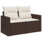 vidaXL Gartensofa mit Kissen 2-Sitzer Braun Poly Rattan vidaXL Gartensofa mit Kissen 2-Sitzer Braun Poly Rattan