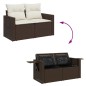 vidaXL Gartensofa mit Kissen 2-Sitzer Braun Poly Rattan vidaXL Gartensofa mit Kissen 2-Sitzer Braun Poly Rattan