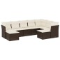 vidaXL 9-tlg. Garten-Sofagarnitur mit Kissen Braun Poly Rattan vidaXL 9-tlg. Garten-Sofagarnitur mit Kissen Braun Poly Rattan