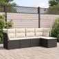 vidaXL 5-tlg. Garten-Sofagarnitur mit Kissen Schwarz Poly Rattan vidaXL 5-tlg. Garten-Sofagarnitur mit Kissen Schwarz Poly Rattan