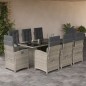 vidaXL 9-tlg. Garten-Essgruppe mit Kissen Hellgrau Poly Rattan vidaXL 9-tlg. Garten-Essgruppe mit Kissen Hellgrau Poly Rattan