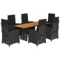 vidaXL 7-tlg. Garten-Essgruppe mit Kissen Schwarz Poly Rattan vidaXL 7-tlg. Garten-Essgruppe mit Kissen Schwarz Poly Rattan