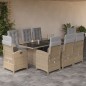 vidaXL 9-tlg. Garten-Essgruppe mit Kissen Beige Poly Rattan vidaXL 9-tlg. Garten-Essgruppe mit Kissen Beige Poly Rattan