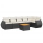 vidaXL 7-tlg. Garten-Sofagarnitur mit Kissen Schwarz Poly Rattan vidaXL 7-tlg. Garten-Sofagarnitur mit Kissen Schwarz Poly Rattan