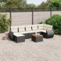 vidaXL 8-tlg. Garten-Sofagarnitur mit Kissen Schwarz Poly Rattan vidaXL 8-tlg. Garten-Sofagarnitur mit Kissen Schwarz Poly Rattan